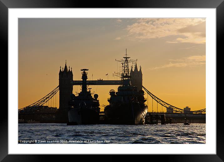 Tower Bridge Sunrise Framed Mounted Print by Dawn O'Connor