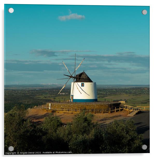 Maralhas Windmill On Top Of The Hill Acrylic by Angelo DeVal