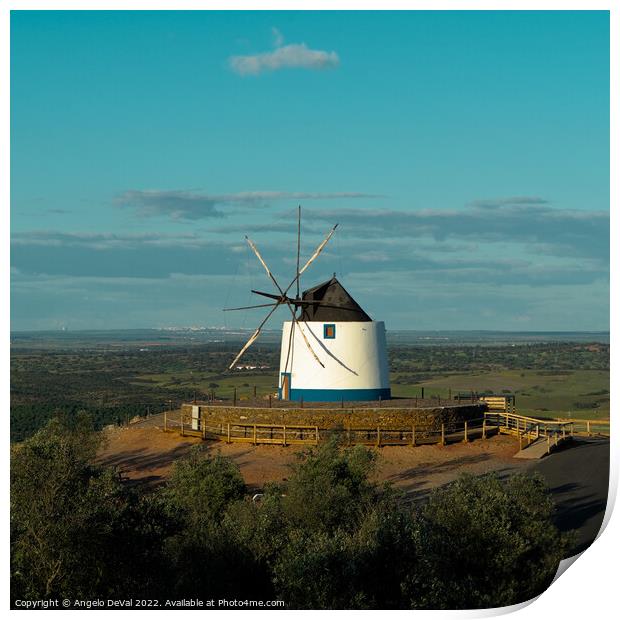 Maralhas Windmill On Top Of The Hill Print by Angelo DeVal