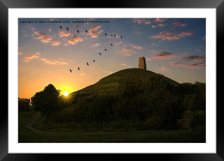 Glastonbury Tor  Framed Mounted Print by Alison Chambers