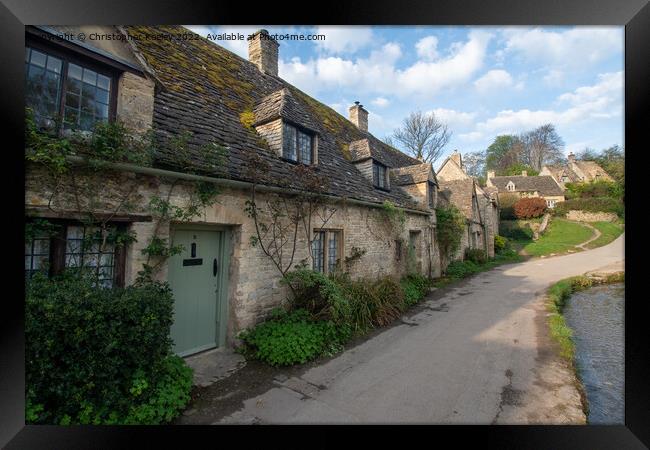 Arlington Row cottages in the Cotswolds Framed Print by Christopher Keeley