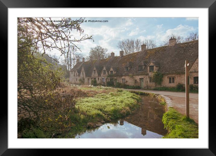 Reflections at Arlington Row in the Cotswolds Framed Mounted Print by Christopher Keeley