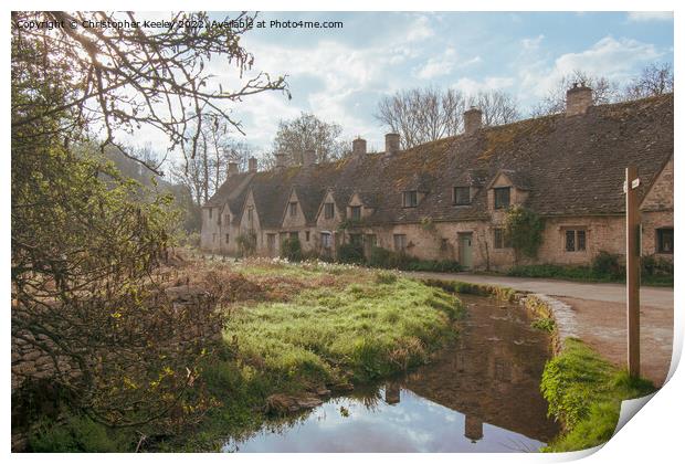 Reflections at Arlington Row in the Cotswolds Print by Christopher Keeley