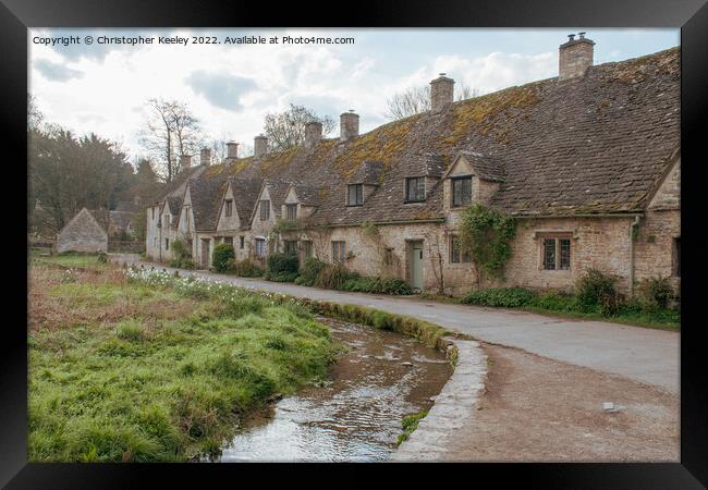 Cotswolds Arlington Row cottages in Bibury Framed Print by Christopher Keeley