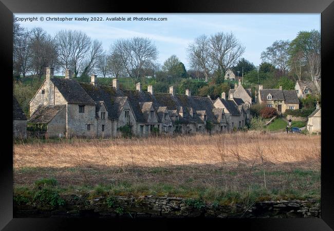 Arlington Row cottages in the Cotswolds Framed Print by Christopher Keeley