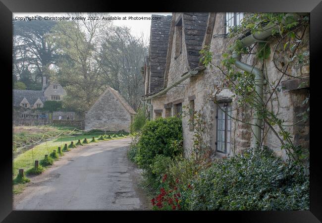 Cotswolds cottages at Arlington Row, Bibury Framed Print by Christopher Keeley