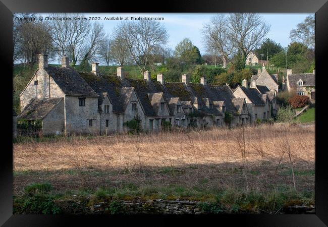 Cotswolds Arlington Row cottages, Bibury Framed Print by Christopher Keeley