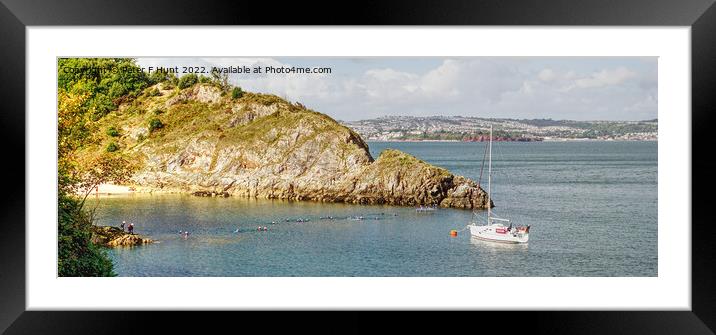 Coasteering at Churston Quay Brixham Framed Mounted Print by Peter F Hunt