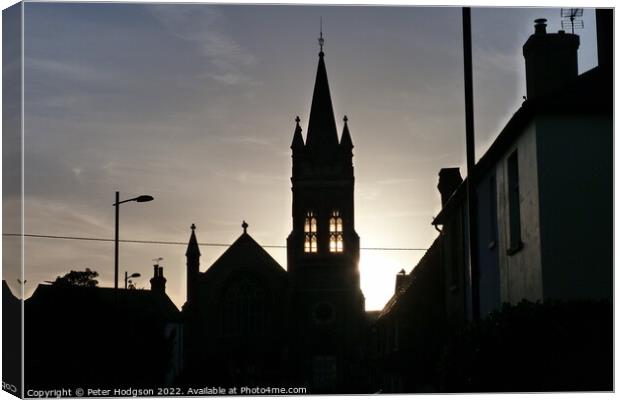 Petersfield Church at sunset Canvas Print by Peter Hodgson