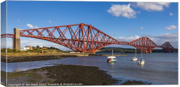 North Queensferry and the Forth Rail Bridge Canvas Print by Jim Monk