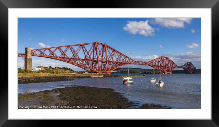 North Queensferry and the Forth Rail Bridge Framed Mounted Print by Jim Monk