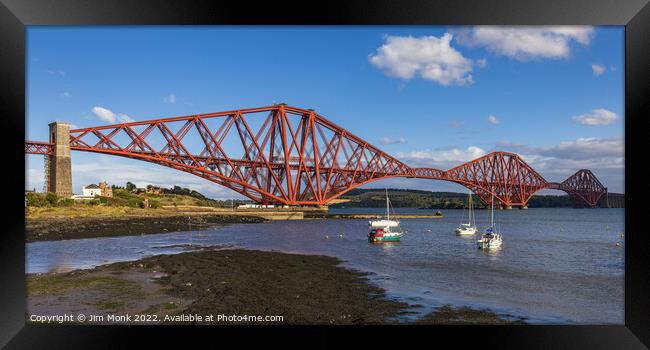 North Queensferry and the Forth Rail Bridge Framed Print by Jim Monk