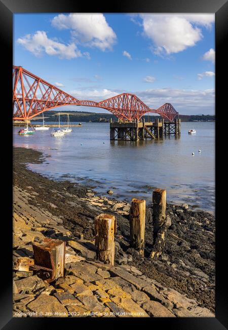 Forth Rail Bridge, North Queensferry Framed Print by Jim Monk