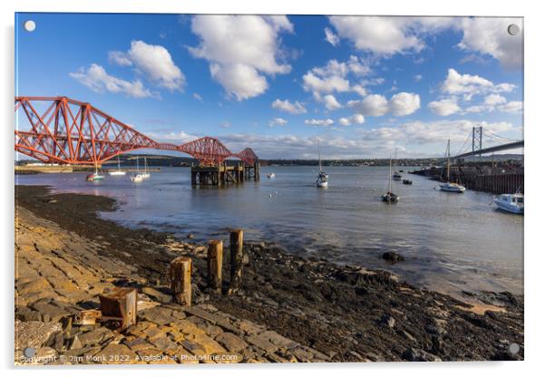 North Queensferry Harbour, Scotland Acrylic by Jim Monk