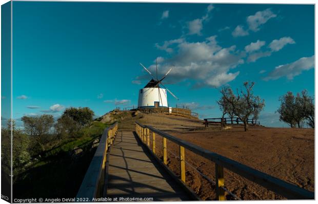 Aljustrel windmill by the Walkway Canvas Print by Angelo DeVal