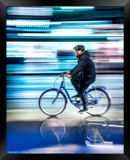 A reflective Ride Home Framed Print by Shaun Sharp