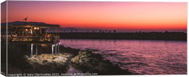 Crete Sunset Pano Canvas Print by Gary Clarricoates