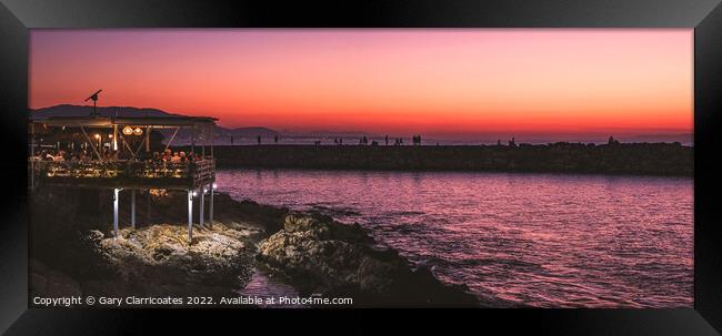 Crete Sunset Pano Framed Print by Gary Clarricoates