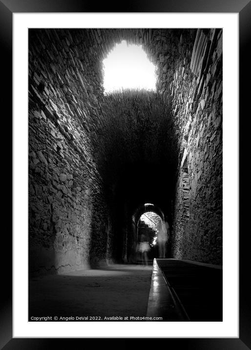 Among Ghosts in the Cryptoporticus  Framed Mounted Print by Angelo DeVal