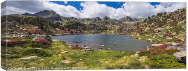 Panoramic view of Pessons Lakes in Andorra Canvas Print by Pere Sanz