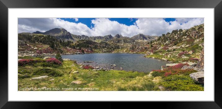 Panoramic view of Pessons Lakes in Andorra Framed Mounted Print by Pere Sanz