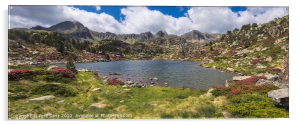Panoramic view of Pessons Lakes in Andorra Acrylic by Pere Sanz