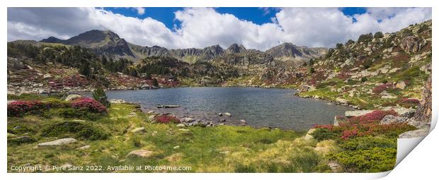 Panoramic view of Pessons Lakes in Andorra Print by Pere Sanz