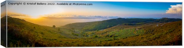 Panorama of Serra de Monchique, view over the nature of inland Algarve at Foia sunset Canvas Print by Kristof Bellens