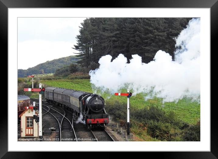 Steam train approaching Weybourne station Framed Mounted Print by Joan Rosie