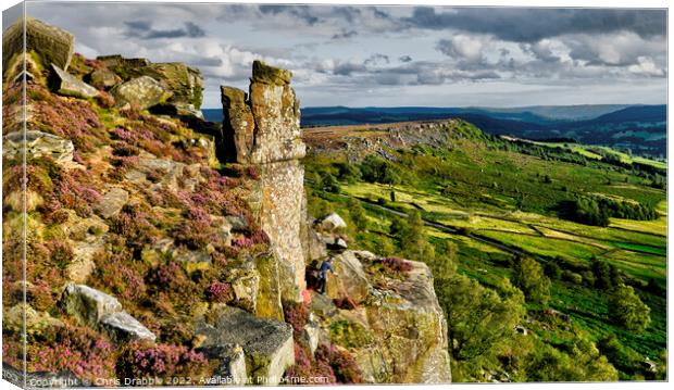 Belaying at the Pinnacle Stone Canvas Print by Chris Drabble
