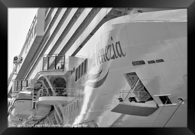 Costa Venezia Cruise Ship Framed Print by David Pyatt