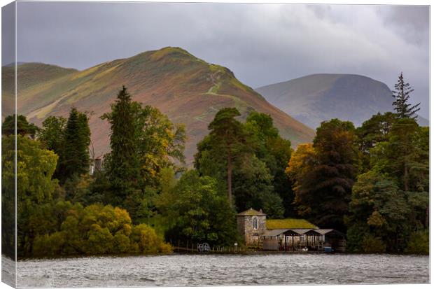 Catbells Over Derwent Island Canvas Print by Roger Green