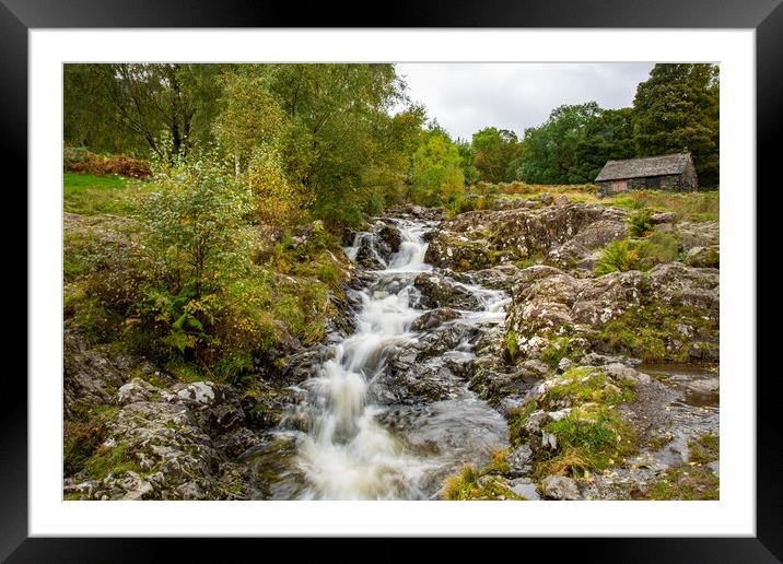 Water Falls above Ashness Bridge Framed Mounted Print by Roger Green