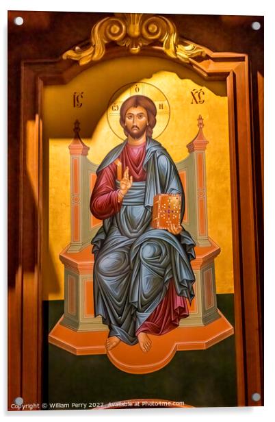 Jesus Christ Painting St Augustine Cathedral Tucson Arizona Acrylic by William Perry