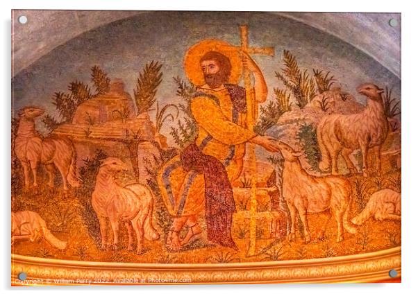 Christ Mosaic St. Augustine Cathedral Catholic Tucson Arizona Acrylic by William Perry