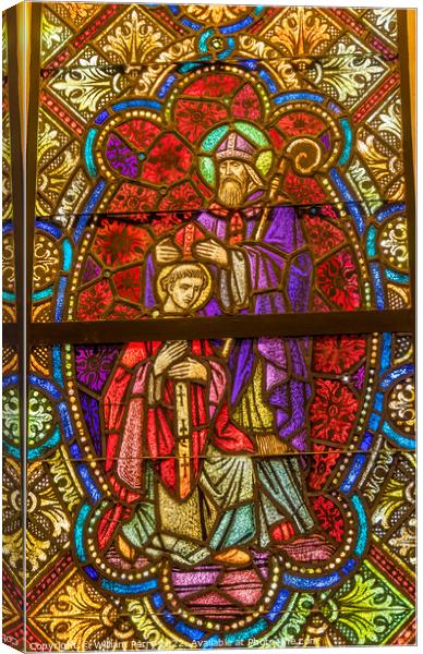 Stained Glass St Augustine Cathedral Tucson Arizona Canvas Print by William Perry