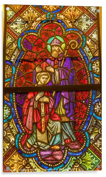 Stained Glass St Augustine Cathedral Tucson Arizona Acrylic by William Perry
