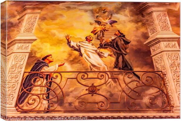 Heaven Painting St Augustine Cathedral Catholic Tucson Arizona Canvas Print by William Perry