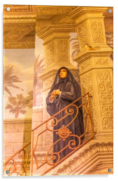 Nun Praying Painting St. Augustine Cathedral Tucson Arizona Acrylic by William Perry