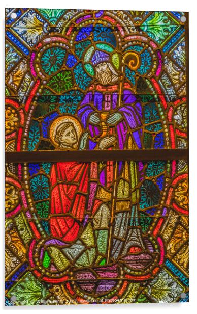 Stained Glass St Augustine Cathedral Catholic Tucson Arizona Acrylic by William Perry