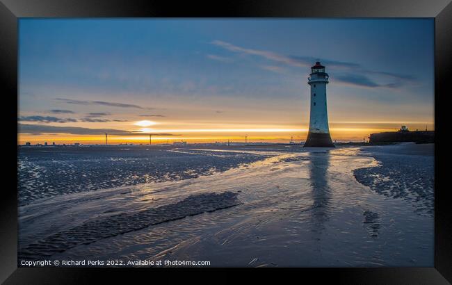 New Brighton beach Sunrise Framed Print by Richard Perks