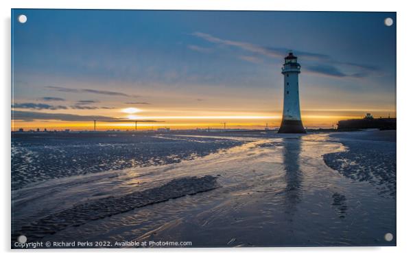 New Brighton beach Sunrise Acrylic by Richard Perks