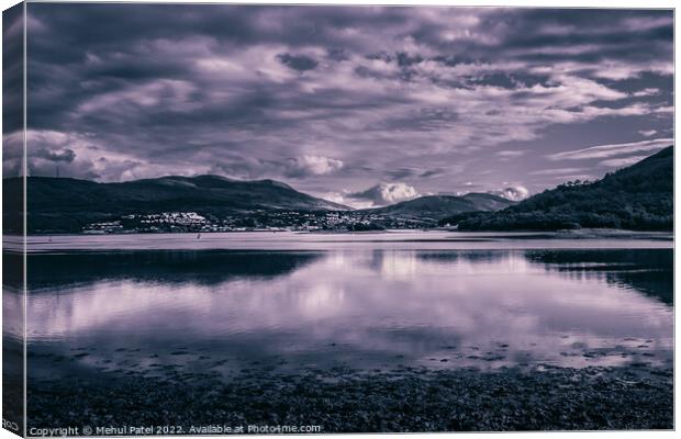 View of Fort William across from Corpach Basin on Loch Linnhe Canvas Print by Mehul Patel
