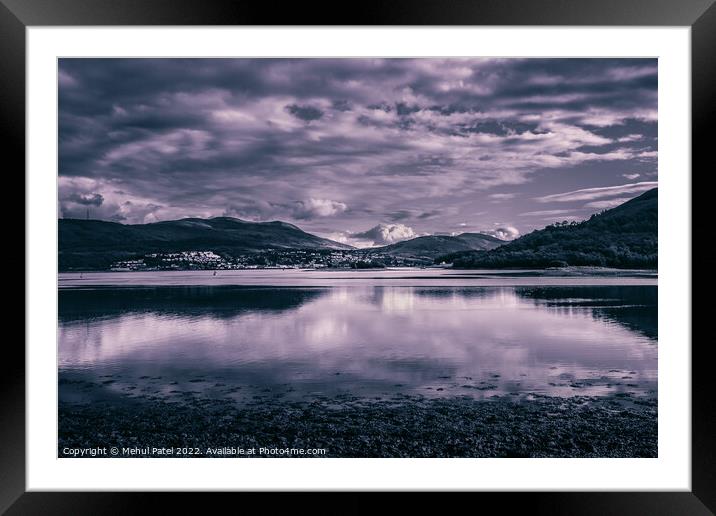 View of Fort William across from Corpach Basin on Loch Linnhe Framed Mounted Print by Mehul Patel