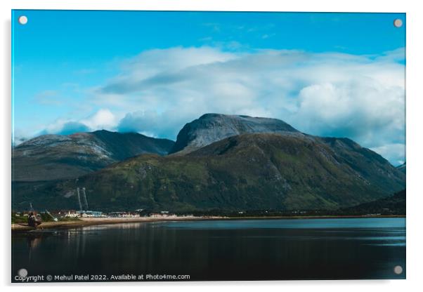 Highest mountain in UK, Ben Nevis, towering above Loch Linnhe Acrylic by Mehul Patel