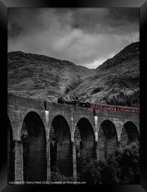 Glenfinnan Viaduct with steam train crossing Framed Print by Mehul Patel