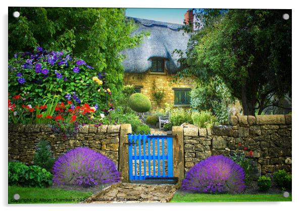 English Cottage Garden Acrylic by Alison Chambers