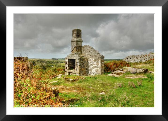 Bodmin moor Carbilly  disused quarry works  Framed Mounted Print by Diana Mower