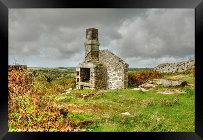 Bodmin moor Carbilly  disused quarry works  Framed Print by Diana Mower