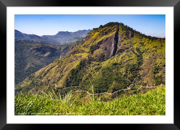 Mountain road view, Ella, Sri Lanka Framed Mounted Print by Kevin Hellon